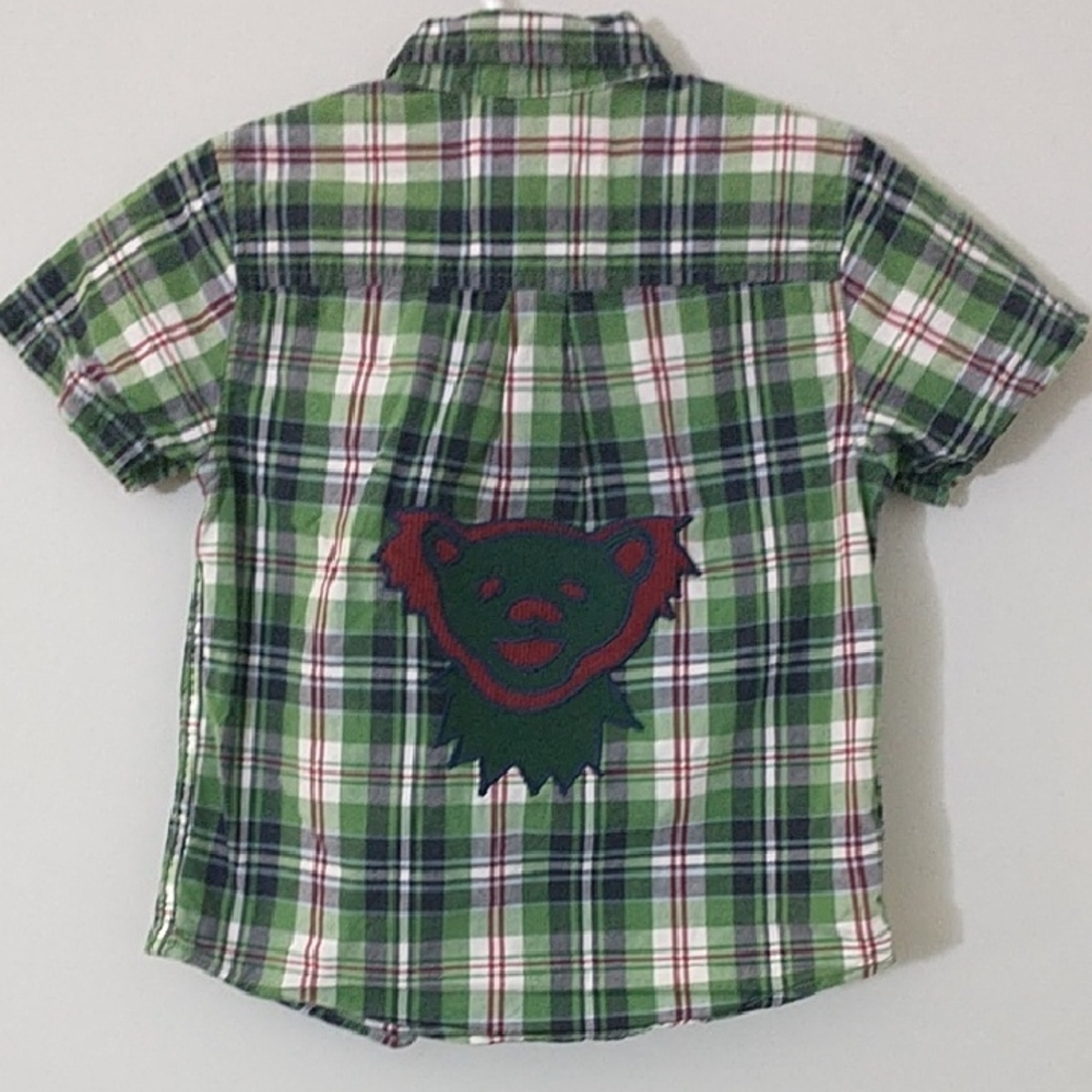 Gymboree Green Plaid Button-Up Shirt with Contrast Trim